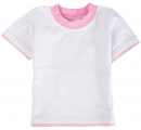 detské tričko s krátkym rukávom - bielo ružové