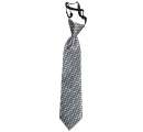 detská kravata hodvábna sivá so vzorom