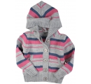detský pletený sveter sivo ružový